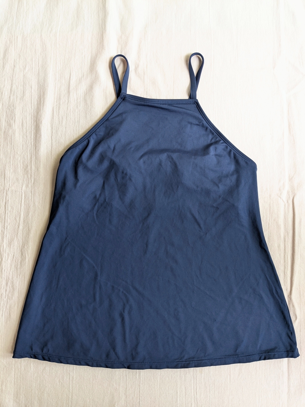 Navy Blue High Neck Tankini Top